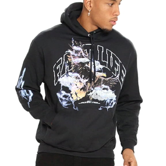 Flying Through Fire Men's Black Hoodie (3XL)