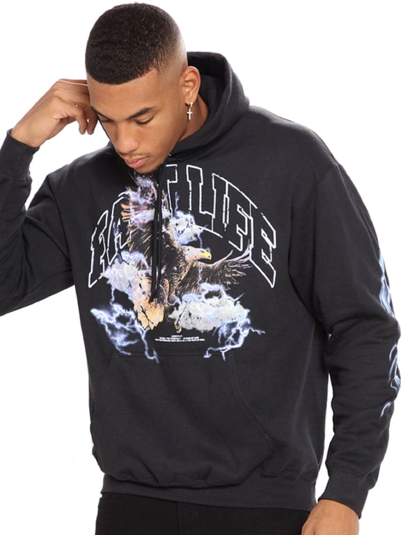 Flying Through Fire Men's Black Hoodie - Size Small