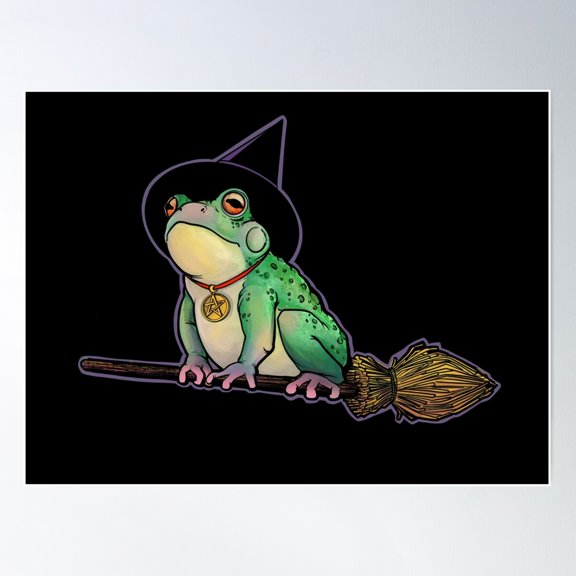 Flying Toad Black Poster Wall Art, Modern Wall Decor For Living Room Bedroom, 16x24 UNFRAMED
