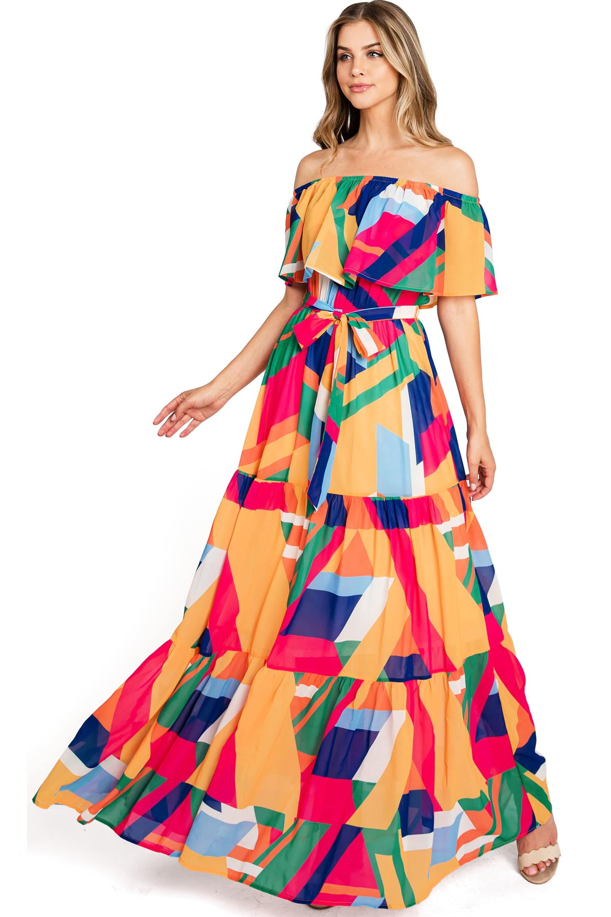 Bright colored maxi dresses discount