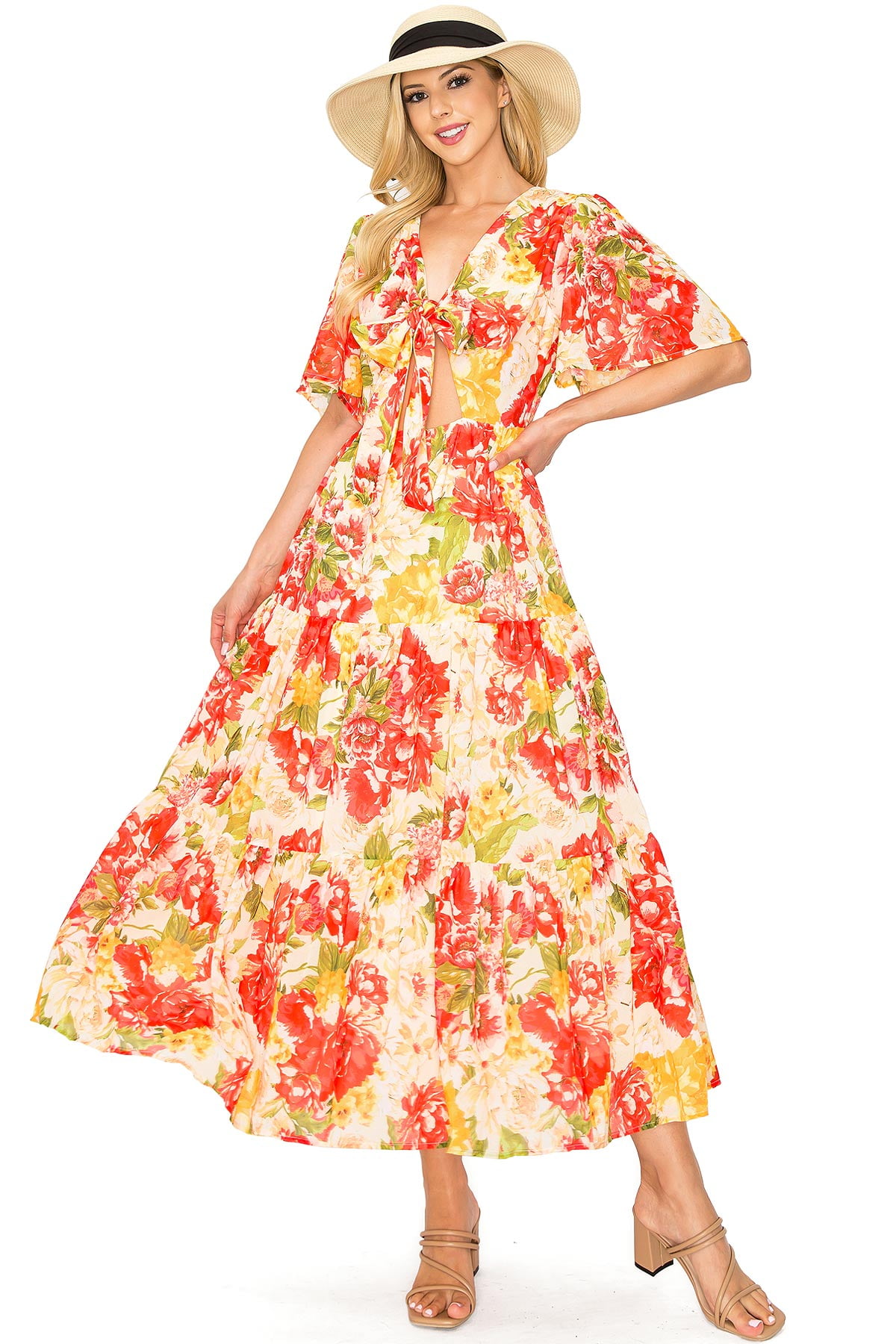 karina tuck midi dress Karina Tuck Midi Dress- Peach Sherbert – Wilson and Hunter