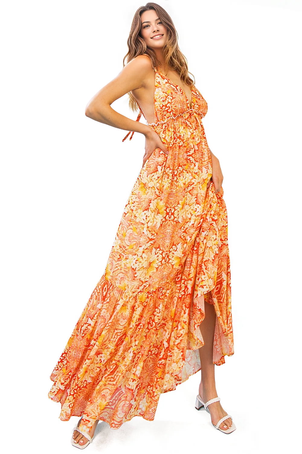plain jersey maxi dress Gathered Sleeves Jersey Maxi Dress - Maxi Dresses - Women