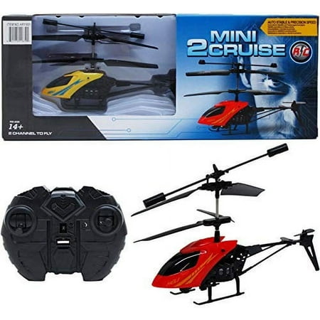 Flying Toy 6.75 inches Remote Control Helicopter with Charger Micro RC with Gyro and LED Light 3.5HZ 2-Channel, Random Color