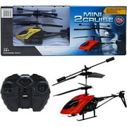 Flying Toy 6.75 inches Remote Control Helicopter with Charger Micro RC with Gyro and LED Light 3.5HZ 2-Channel, Random Color