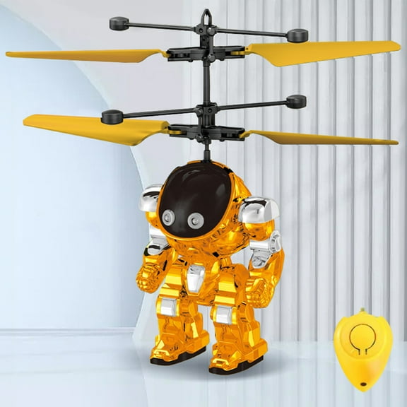 Flying Toys for Boys, Drones Toys for Ages 8-13 USB Charging, Induction Helicopter Hand Controlled with LED Light, Flying Orb Ball Indoor Outdoor Boys Girls Gifts 6-8 9 10 11 12+ Year Old - Gold
