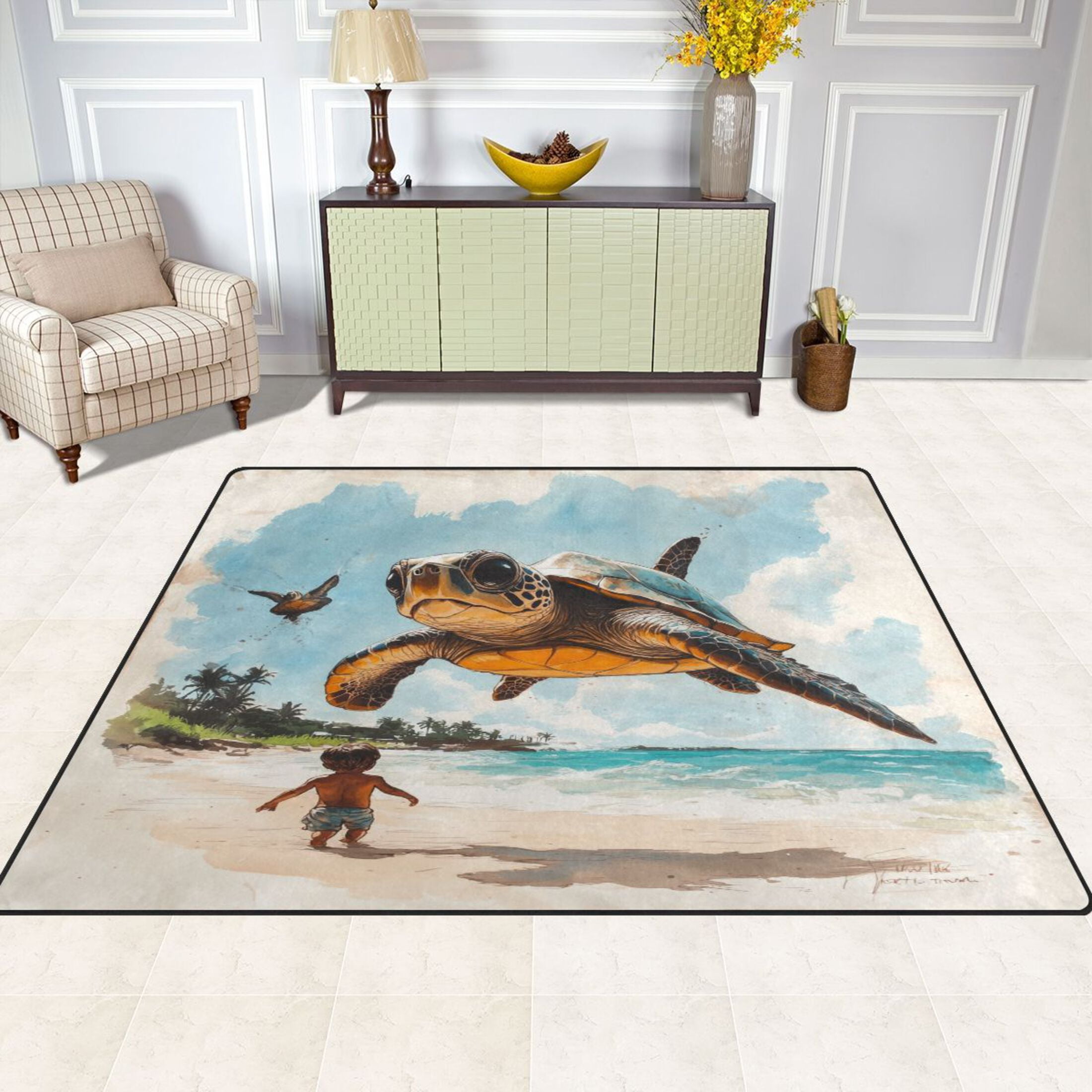 Flying Turtle 63''x48'' Plush Memory Foam Bath Mat, Soft, Absorbent, Non Slip, Durable