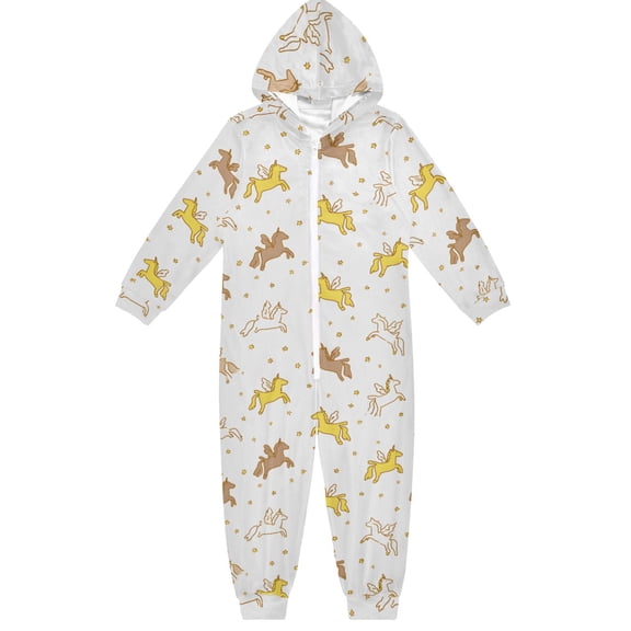 Flying Unicorn One Piece Pajamas Soft Jumpsuit Cozy Sleep and Play Romper Zipper and Pockets 4T