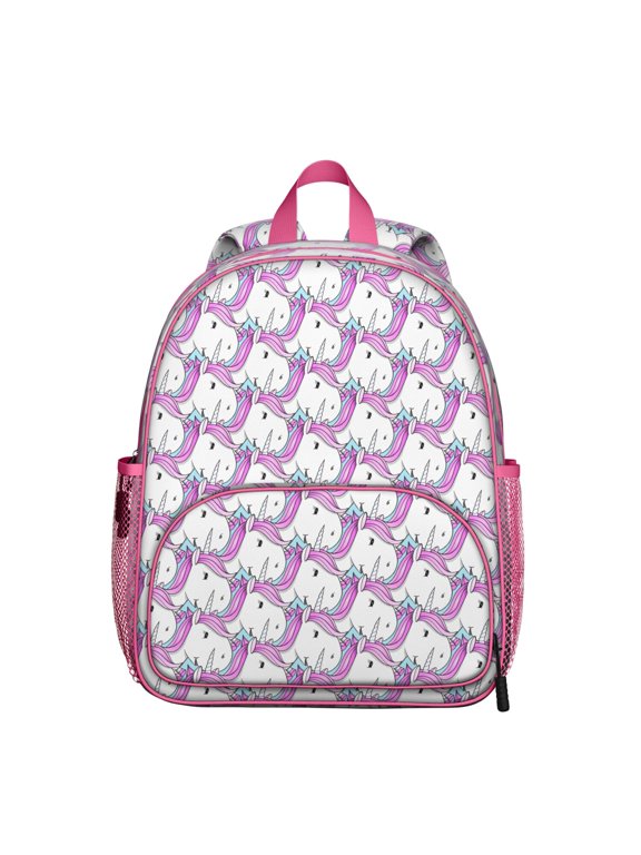 Flying Unicorn Student Backpack – Rainbow and Galaxy Cartoon Design with Cute Unicorn Print and Mystical Moon Star Style