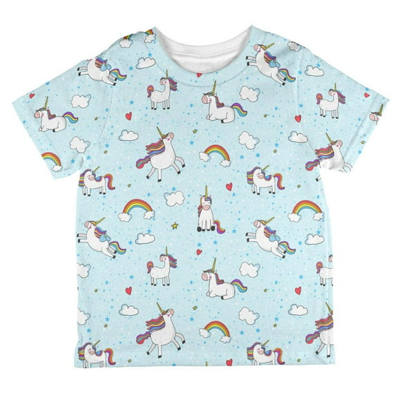Flying Unicorn Unicorns Sky Repeat Pattern All Over Toddler T Shirt Sky 2T