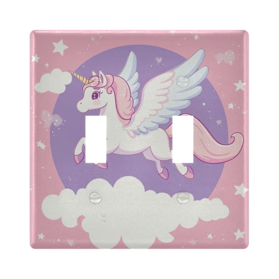 Flying Unicorn with Wings Decorative Light Switch Plates Switch Cover Decorative Wall Plates Ideal for Living Room Kitchen Bedroom and Study