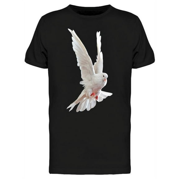 Flying White Dove Bird T-Shirt Men -Image by Shutterstock, Male Medium