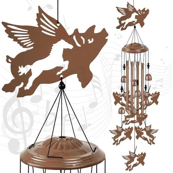 Flying Wind Chimes for Garden//Balcony/Lawn/Yard/Indoor/Outside Decoration, Memorial Wind Catcher, Wind Bells, Blessing WindChimes Gifts for Mom, Grandma, Woman, Fly Pigs Ornaments