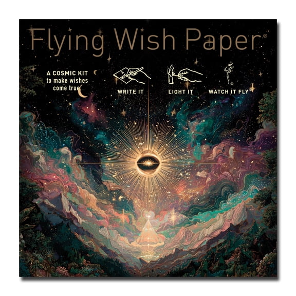 Flying Wish Paper CELESTIAL Standard Mini WISHING KIT  Cosmic Manifestation & Intention Ritual Kit  Astrology, Moon & Stars Design  Mindfulness Self-Care & Spiritual Gift  Made in USA