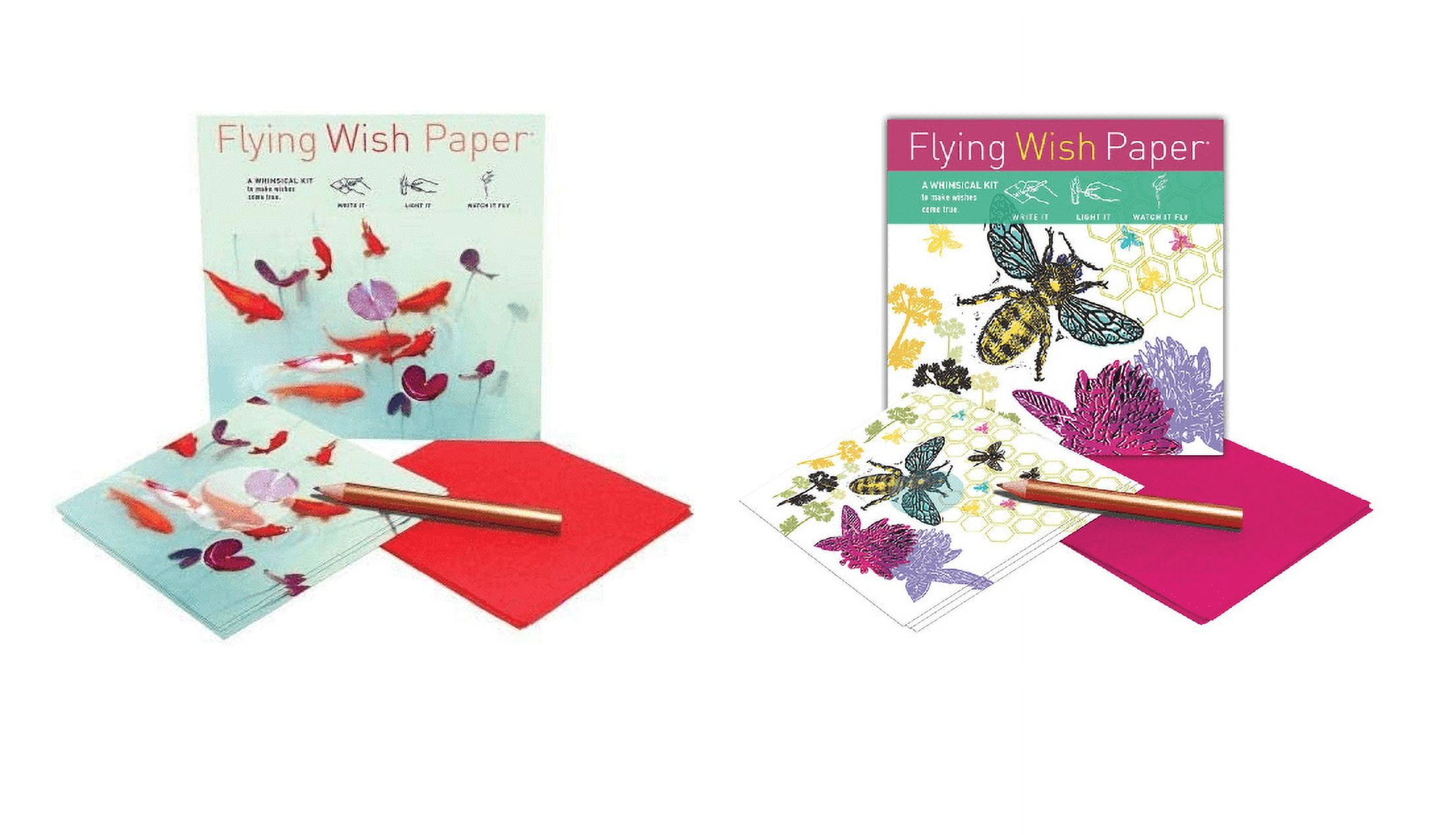 Flying Wish Paper Combo Pack, 2 x Koi Pond + 1 x Just Bee, Mini Kit Combos,  Write it, Light it, Watch it Fly - (3 x Mini Sets) - 5 x 5 Each 