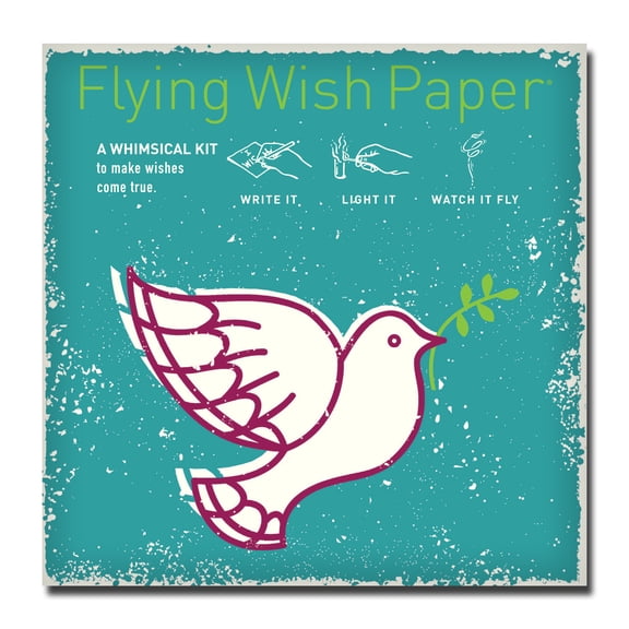 Flying Wish Paper, Peace Dove - Write It, Light It, & Watch It Fly - 5" x 5" - Mini Kits
