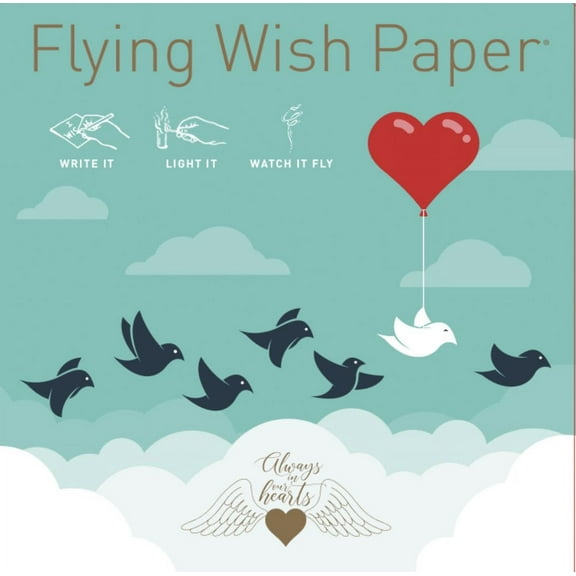 Flying Wish Paper Siempre Stationery with Flying Wish Paper, 5" x 5", Assorted Colors, 15 Count