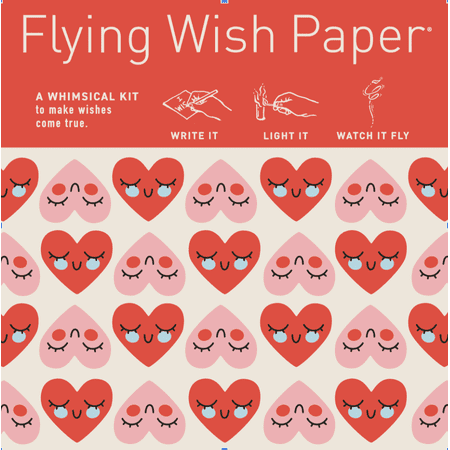Flying Wish Paper - Write It, Light It, Watch It Fly - Sweet Hearts - 5" x 5"