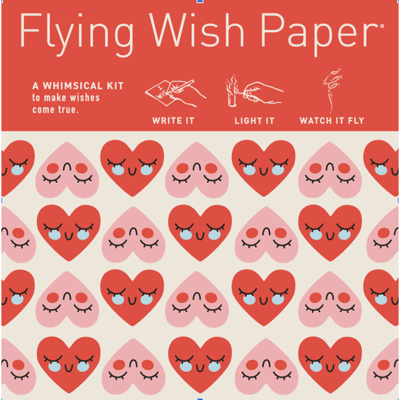 Flying Wish Paper - Write It, Light It, Watch It Fly - Sweet Hearts - 5" x 5"