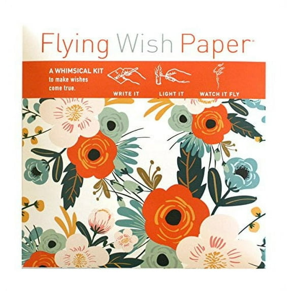 Flying Wish Paper - Write it., Light it, & Watch it Fly - ORANGE BLOSSOMS - 5" x 5" - Mini Kits
