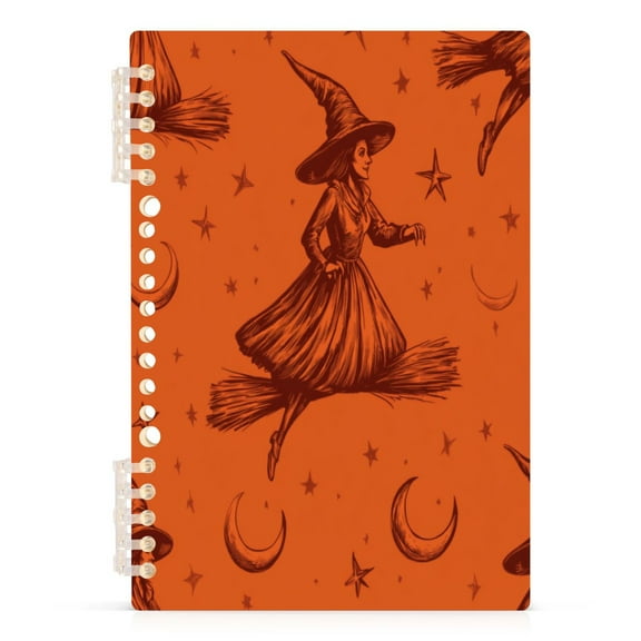 Flying Witch A5 8.3x5.7in PP Notebook, Adjustable Rings, 60 Sheets, Diary or Journey Note