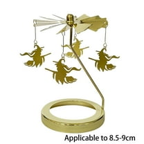 Flying Witch Candle Topper Hovering Halloween Gothic Rotating Candlestick Tealight Shadow Holder Desktop Ornament
