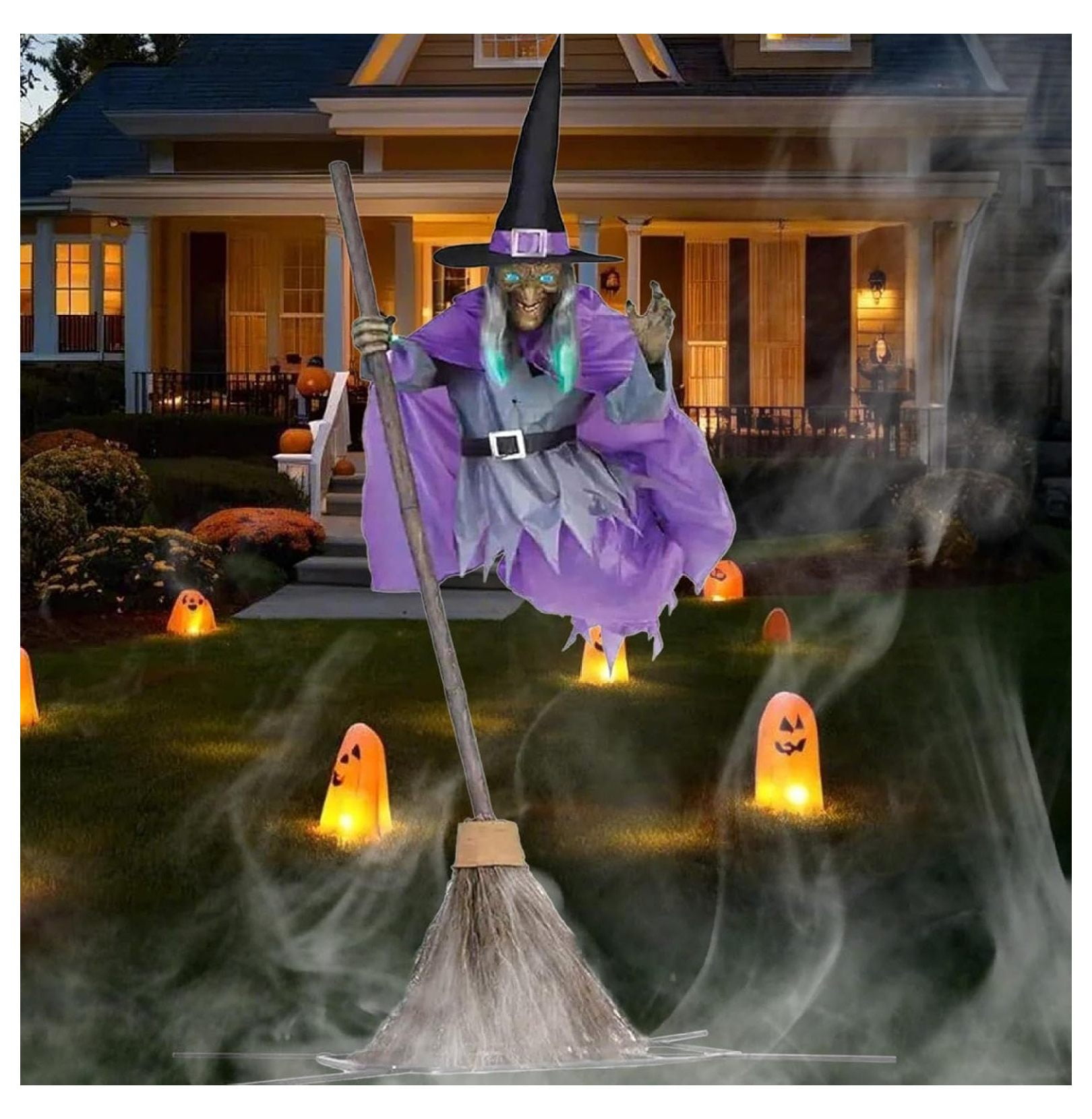 Flying Witch Decor on Broom, 2024 New Decorations Outdoor - 6 FT ...