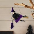 thumbnail image 1 of Flying Witch Halloween Decor 10 Inch Purple Hanging Ornament Witch Broom Decor for Indoor Outdoor Porch Party Home Halloween Decorations 1 Pack, 1 of 6