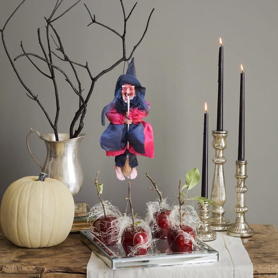 Flying Witch Halloween Decor 12 Inch Hanging Figurine Spooky Indoor Outdoor Party Decoration for Haunted House Home Porch Window Yard 1 Pack