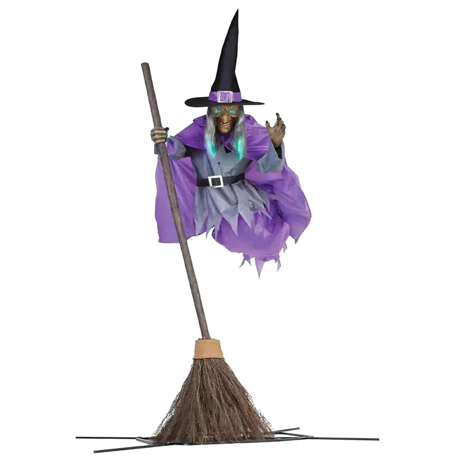 Flying Witch Halloween Decor on Broom, Animated Hovering Witch ...