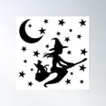 thumbnail image 1 of Flying Witch Poster Wall Art, Modern Wall Decor For Living Room Bedroom, 24x24 UNFRAMED, 1 of 3
