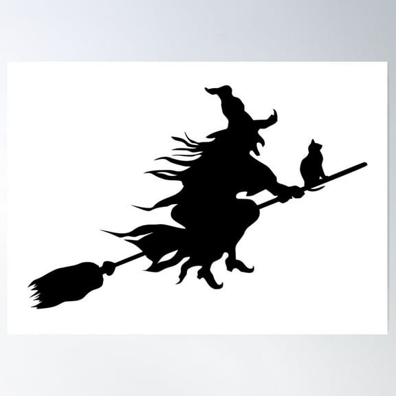 Flying Witch Poster Wall Art, Modern Wall Decor For Living Room Bedroom, 8x12 UNFRAMED