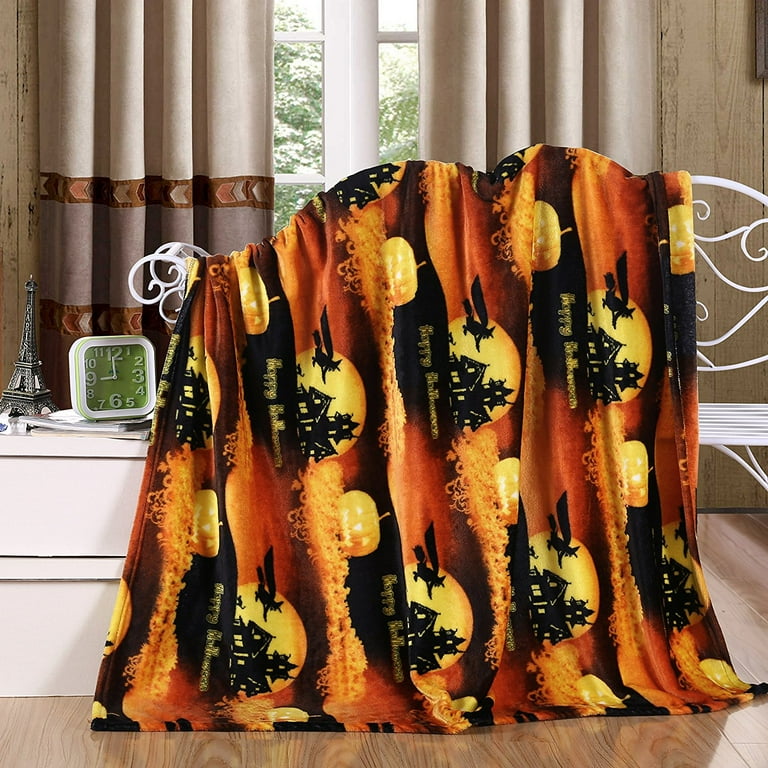 Flying Witch Ultra Plush Fleece Halloween Throw Blanket 50 in. W x 60 in. L