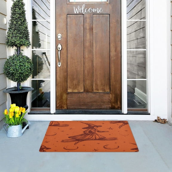 Flying Witch Versatile Absorbent Door Mat, Non-Slip, Easy to Clean 32''x20''