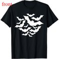 thumbnail image 1 of Flying bats Graphic Tees, Causal Short Sleeve T-Shirt，Interesting design，Round neck，Loose，cotton，black，S-5XL, 1 of 1