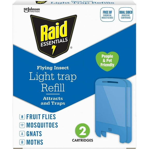 Flying insect light trap refill pack, 2 light trap refill cards, with photodynamic attraction function
