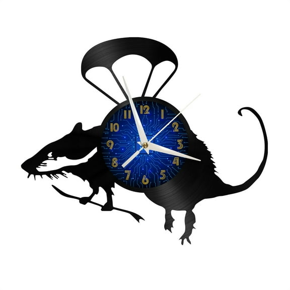 Flying mouse Vinyl Record Wall Clock for Kitchen Wall Decor Wall Art Gift for Lover Gift Idea for a Best Friend(B)
