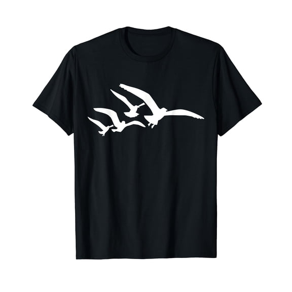 Flying seagulls Black T-Shirt