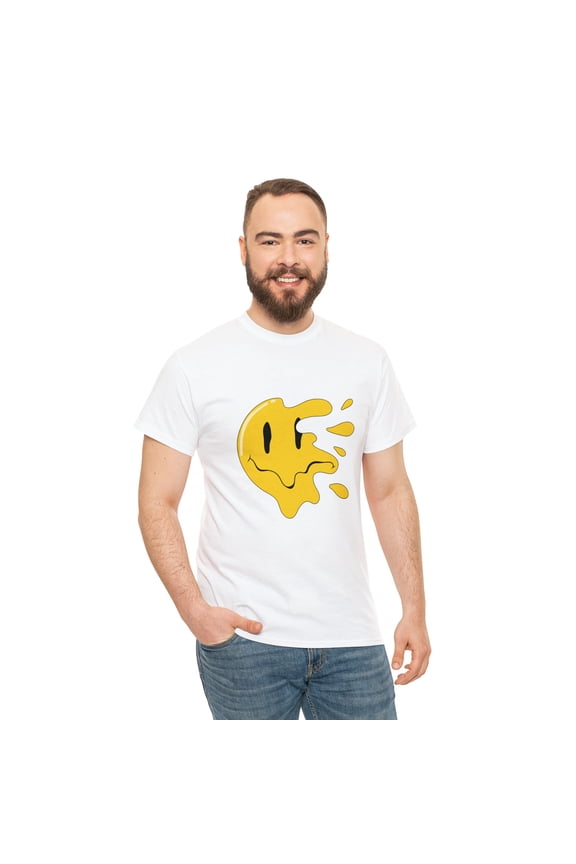 Flying smiley face tshirt Unisex Heavy Cotton Tee