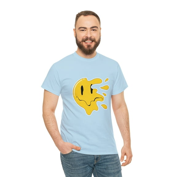 Flying smiley face tshirt Unisex Heavy Cotton Tee