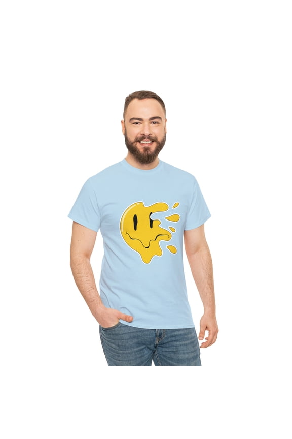 Flying smiley face tshirt Unisex Heavy Cotton Tee