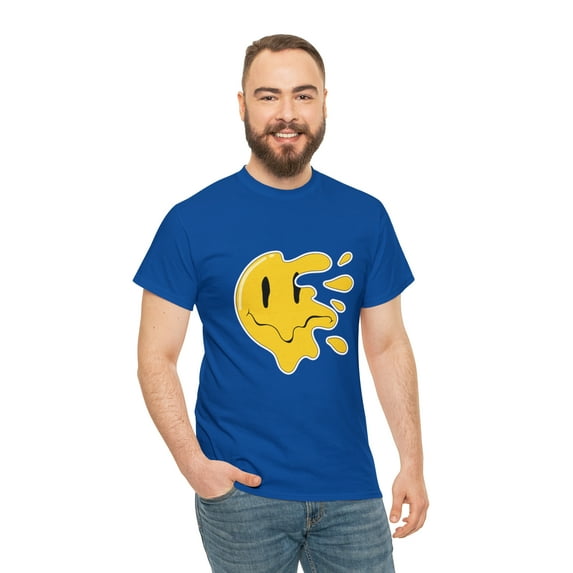 Flying smiley face tshirt Unisex Heavy Cotton Tee
