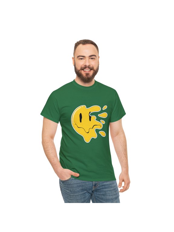 Flying smiley face tshirt Unisex Heavy Cotton Tee