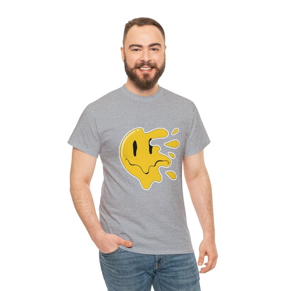 Flying smiley face tshirt Unisex Heavy Cotton Tee