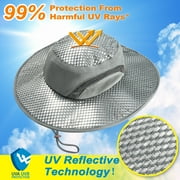 Flyingstar Men's Wide Brim Sun Hat For Hiking, Fishing & Safari, 99% UV Protection, Gray