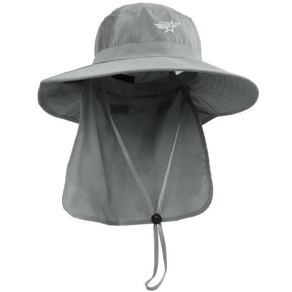 Flyingstar Outdoor UPF50+ Mesh Sun Hat Wide Brim Fishing Hat with Neck Flap Sun Hat for Men Women