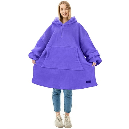 Flyingstar Oversized Hoodie Throws Blanket Sweatshirt, Super Soft, Adults Men Women Teenagers