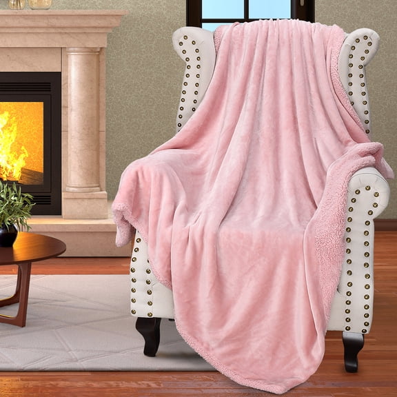 Flyingstar Sherpa Throws Blanket, Fleece Soft Cozy Blanket Throws for Sofa Bed 50"x60"