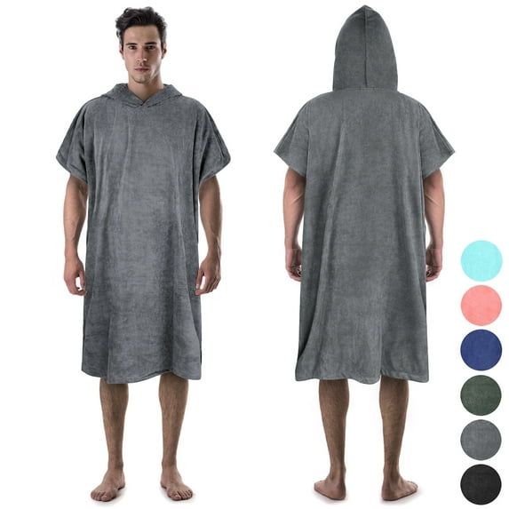 Flyingstar Surf Towel Robe, Quick Dry Beach Wetsuit Changing Bath Robe Poncho for Surfing, Swimming