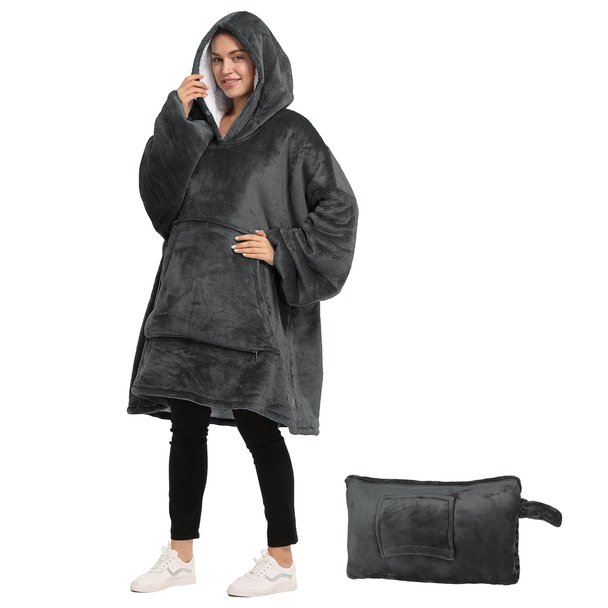Amazon Fleece Blanket Huge Hooded Sweatshirt Blanket REDESS