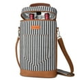 thumbnail image 1 of Flyingstar Wine Tote Carrier, 2-Bottle Insulated Versatile Cooler Bag for Travel and BYOB, Wine Gift Bag, Black Stripe, 1 of 7